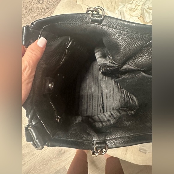 Prada Cervo Black Leather Hobo Bag with Dual Handles - Picture 9 of 14